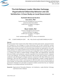Kuala terengganu is also the capital of kuala terengganu district. Pdf The Link Between Leader Member Exchange Organizational Citizenship Behavior And Job Satisfaction A Case Study On Local Government