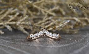 Crown Moissanite Wedding Bandcrown Diamond Wedding Bandrose Etsy Rose Gold Diamond Band Moissanite Wedding Bands Diamond Wedding Bands