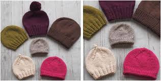 This knit beanie hat is an easy knitting pattern for any skill level. Basic Beginner Knitted Hats Free Knitting Pattern