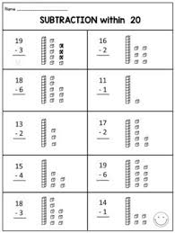 You may use these worksheets to improve your knowledge. Addition And Subtraction To 20 With Base Ten Blocks Base Ten Blocks Base Ten Subtraction