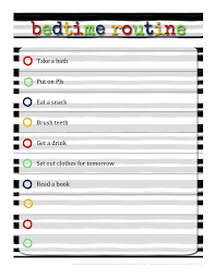 Bedtime Routine Chart Free Download Editable In Word