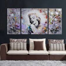 Use this as a focal point in a dressing room, modern living room or any space with a retro theme. Buy Artland Modern 100 Hand Painted Oil Painting On Canvas Dream Marilyn Monroe 3 Piece Famous People Framed Wall Art Ready To Hang For Living Room Artwork For Wall Decor Home Decoration 20x40inches