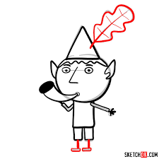 Ben bruno hakalugi olayım ve güreş skeci yapalım. How To Draw Ben Elf Ben And Holly Sketchok Easy Drawing Guides