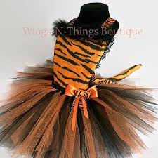Orange Tiger Cat Costume Tutu Dress 3pc Set W Kitty Ear Headband Tiger Costume Kids Cat Outfit Halloween Tiger Halloween Costume