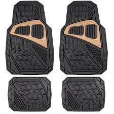 Car floor mats with wood grain design. Walmart Grocery Auto Drive 4 Piece Universal Burlwood Accent Rubber Floor Mat Set Black 80010wdi