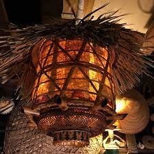 Handmade Birdcage Tapa Tiki Lamp Tiki Lights Tiki Bar Tiki Bar Decor