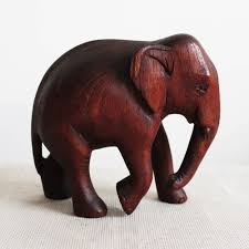 Vintage Dark Brown Wooden Elephant Hand Carved Wood Figure Luck Elephant Sculpture Wooden Figurine Wooden Statue Ethno Wooden Elephant Elephant Carving Carving