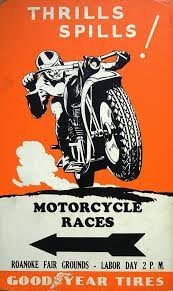 Motorcycle Races Goodyear Tires Vintage Poster Motorcycle Posters Racing Posters Vintage Motorcycle Posters