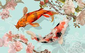 Set of sea creatures on white background vector. Koi Fish Wallpaper Ixpap