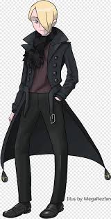 His avatar is very feminine with a long black coat over a white blouse with black warrior pants. Character Free Icon Library