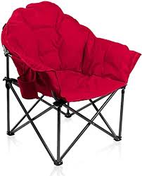Amazon Com Alpha Camp Oversized Moon Saucer Chair With Folding Cup Holder And Carry Bag Red Folding Camping Chairs Portable Camping Chair Camping Chairs