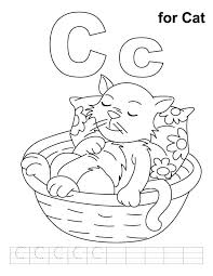 C For Cat Coloring Page With Handwriting Practice Letter C Coloring Pages Coloring Pages Cat Coloring Page