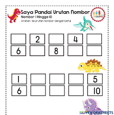 Mengenal nombor 1 hingga 10. Nombor 1 10 Interactive Activity
