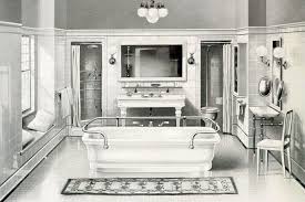 Wallpaper featuring chic, soothing, subtle prints in floral or pastoral themes would feel right at home in a 1930s or 1940s bathroom, and it can make a great addition to yours as well. 20 Elegant Antique Bathrooms From The 1900s Sinks Tubs Tile Decor Click Americana