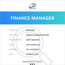 The duties of this finance professional are numerous and varied, from setting financial goals to drafting and implementing budgets to overseeing expenditure to producing financial statements to preparing tax documents. Admin Finance Officer Job Wwf Pakistan Jobs In Khuzdar 5031