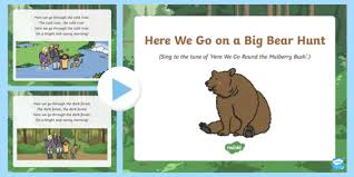 We're going on a bear hunt! Here We Go On A Big Bear Hunt Powerpoint Teacher Made