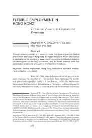 Pdf Flexible Employment In Hong Kong Trends And Patterns In Comparative Perspective