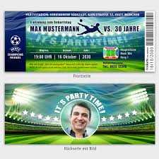 Einladungskarten Als Eintrittskarte Fussball Fur Geburtstag 1001karte