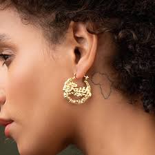 14k Gold Bamboo Hoop