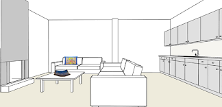 open plan living room kitchen