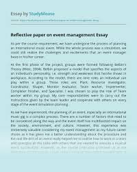 ✅ the include specific stories from the writer's life ✅ they start with a clear theme followed by supporting. Reflective Paper On Event Management Free Essay Example