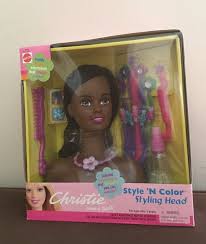 Black Barbie Head Styling Doll 2000 Christie Aa Black Friend Of Barbie Style N Color Styling Head Classic American Doll Scalloped Top Straple Barbie Styling Head American Doll Barbie Fashion
