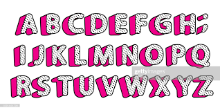 Happy Birthday Banner Text With Hot Pink Shadow Font Design For Happy Birthday Text Happy Birthday Banners Lettering Alphabet