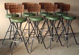 Retro Green And Wooden Bar Stool Slat Back Mid Century Etsy Wooden Bar Stools Retro Bar Stools Vintage Bar Stools