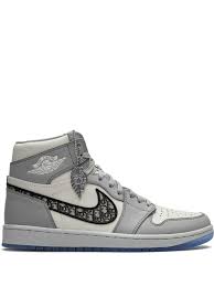 High top basketball shoes are more than a look, they offer a lot of support. Shop White Jordan X Dior Air Jordan 1 High Sneakers With Express Delivery Farfetch