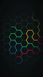 Red Green Blue Yellow Black Honeycomb Art Technology Wallpaper Black Phone Background Cellphone Wallpaper Yellow sunflower with black background, flowers, yellow. pinterest