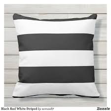Black And White Striped Throw Pillow Black And White Striped Outdoor Pillow Zazzle Com In 2020 Striped Outdoor Pillow Outdoor Pillows Black And White Pillows