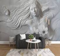 Murais de arte de parede de beleza em relevo 3D ...