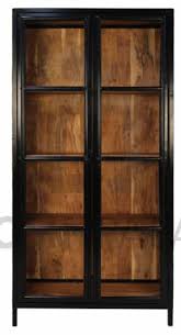 Wohnzimmer vitrinenschrank aus kernbuche massivholz beleuchtung. Vitrinenschrank Kingston Aus Akazienholz Eisen Glas Vitrinen Bei Wohnpalast De