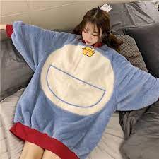 Cute Doraemon Pajamas Two Piece Suit Yc20940 Cute Sleepwear Kawaii Clothes Pajamas Women
