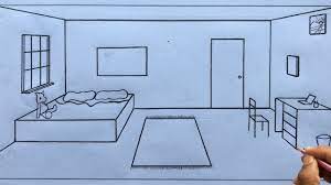 How To Draw A Room In 1-Point Perspective Step By Step For Beginners -  Youtube