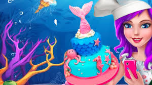 Real Princess Cake Maker Game Fun Making Mermaid Cake Games For Girls Mermaid Cakes Cake Makers Cooking Games For Kids