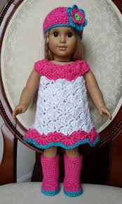 Click on the link above to browse doll clothes crochet patterns for all kinds of dolls. Crocheted American Girl 18 Doll Dress Outfit Clothes Boots Set No Crochet Patt Doll Clothes American Girl American Girl Clothes Patterns Crochet Doll Clothes