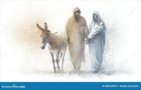 Pregnant Mary and Joseph is Riding on a Donkey, Bible Story ...