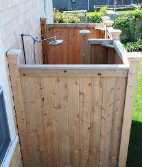 The cedar outdoor shower model was our first outdoor shower enclosure ever made! Cedar Outdoor Shower Enclosures Stonewoodproducts Com