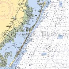 New Jersey Long Beach Island Surf City Nautical Chart Decor