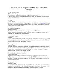 Nuevo seminario de grandes libros, en el que se desgranan libros de la literatura universal. Lista De 100 De Las Grandes Obras De La Literatura Universal Franz Kafka Novelas