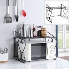 Metal Shelf Microwave Oven Rack Kitchen Organizer Counter Cabinet Storage Sturdy Ebay