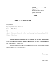 Misalnya lingkungan serta budaya kerja yang tak sesuai dengan karakter kamu, besaran gaji yang tak sesuai dengan kerjaan yang diberikan oleh perusahaan, karna. Contoh Surat Pengunduran Diri Dari Pengurus Bumdes Contoh Seputar Surat