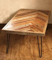 Herringbone Pattern Coffee Table With Reclaimed Wood Rustic Coffee Tables By Grindstone De Coffee Table Wood Coffee Table Farmhouse Chevron Coffee Tables