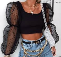 Model 23649 59 90 Kollari Tul Crop Bluz Beden S M L Kumas Tul Urun Boyu 33 Cm Renk Siyah Moda Kiyafetler Moda Stil Kiyafetler