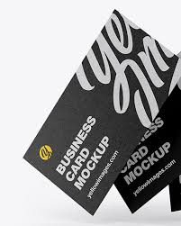 Kraft Business Cards Mockup In Stationery Mockups On Yellow Images Object Mockups
