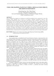 Minimum 1 years experience in a related field open to all gender immediate entry kwsp & socso overtime. Pdf Tool For Mapping Manufacutirng Crtical Path Time In Job Shop Environment
