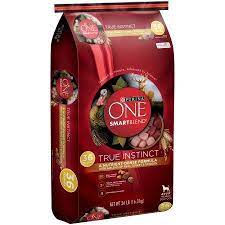 Purina One High Protein Natural Dry Dog Food True Instinct With Real Turkey Venison 36 Lb Bag Walmart Com Premium Dog Food Dog Food Recipes High Protein Dog Food