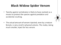 Venoms may affect many systems of the body. Black Widow Spider Alpha Latrotoxin Edited