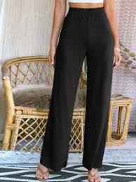 Tight jeans are uncomfortable and sometimes impossible to wear without ripping a hole or digging into your stomach. Shein Elastic Waist Rib Knit Wide Leg Pants Shein Eur